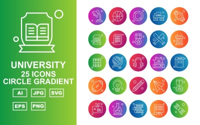 25高级大学圈子渐变图标集