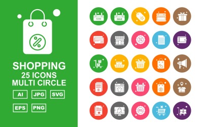 25 Premium Smoking Multi Circle Pack Icon Set