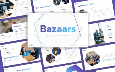 Bazaars értékesítési bemutató PowerPoint sablon