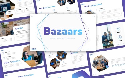 Базари Презентація продажів шаблон PowerPoint