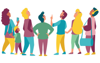 Crowd on White - Illustration