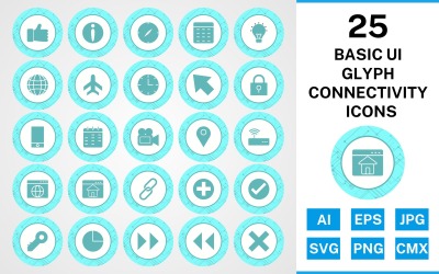 25 Grundlegendes UI-Glyphen-Konnektivitätssymbol