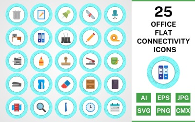 25 Office Flat Connectivity-Symbolsatz