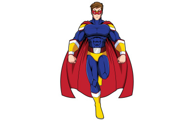 Superhero Mascot Flying - Illustration