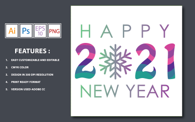 Colorful Happy New Design - Illustration