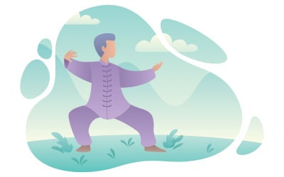 Donna Pratica Di Qigong - Illustrazione