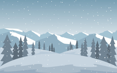 Winter Schneefall Berg - Illustration