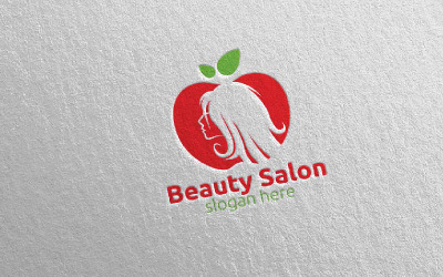 Modèle de logo Apple Beauty Salon