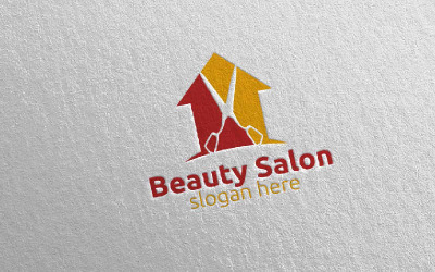 Modello di logo del salone di bellezza domestico