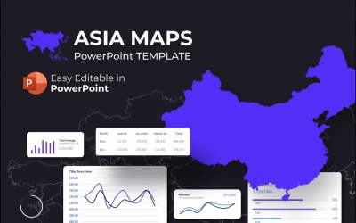 Asia Maps bemutató PowerPoint sablon