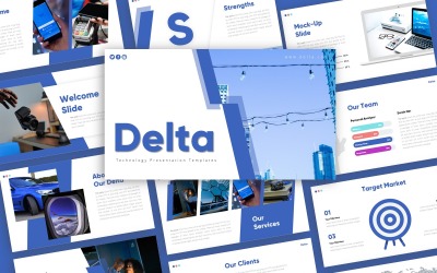 Delta Teknoloji Sunumu PowerPoint şablonu