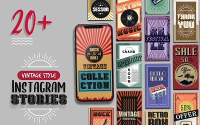 Modèle de médias sociaux Instagram Stories de style vintage