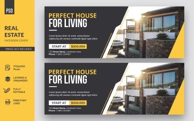Шаблон для социальных сетей Creative Agency Real Estate Facebook Cover