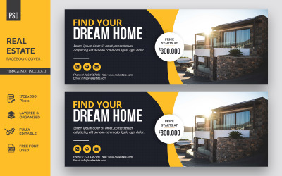 Шаблон для социальных сетей Creative Real Estate Agency Обложка Facebook