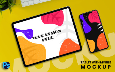 Tablette avec maquette de produit mobile