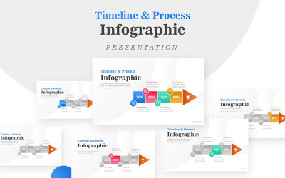 Временная шкала со стрелками с четырьмя вариантами шаблона инфографики PowerPoint