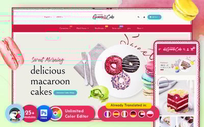 Genoise - Macaroon Cakes & Sweets - Thème PrestaShop adaptatif polyvalent
