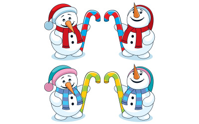 Liten snögubbe - illustration