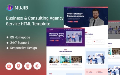 Mujib - šablona stránky Langing Business &amp;amp; Consulting Agency