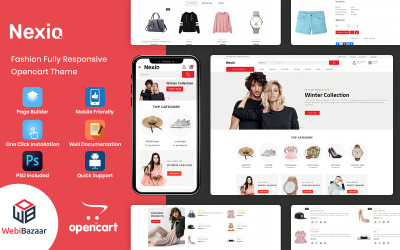 Nexio - Modelo OpenCart para acessórios de moda e tecidos