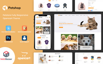 Responsive Petshop - Pet Store and Pet Food OpenCart Template #145322