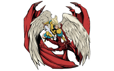 Anioł kontra diabeł - ilustracja