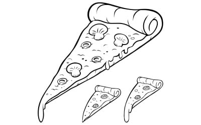Pizza Slice Line Art - Illustration