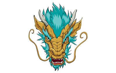 Kinesiskt drakehuvudguld - illustration