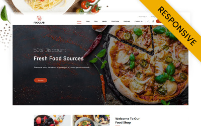 Reszponzív FoodLab - Restaurant Food Store WooCommerce sablon 145598