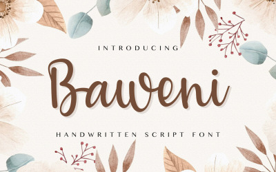 Baweni - Handskrivet kursivt teckensnitt