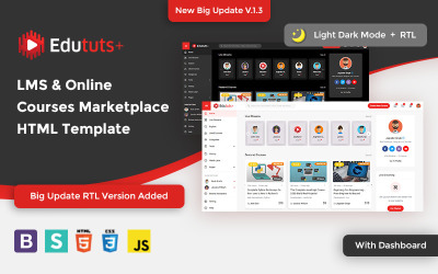 "Edututsplus - LMS & Online Courses Marketplace" - адаптивний Шаблон сайту №145600