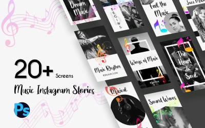Zenei Fesztivál Instagram Stories közösségi média sablon