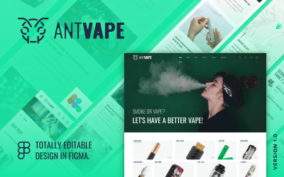 AntVape - шаблон пользовательского интерфейса магазина электронных сигарет