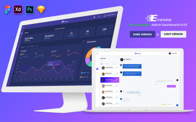 Evonea- Kit de interface do usuário do painel de administração da campanha de anúncios