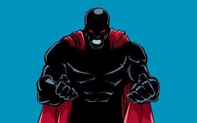 Razende superheld silhouet - illustratie