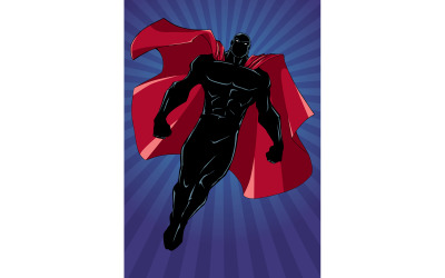Superhero Flying Ray Light Background Silhouette - Illustration