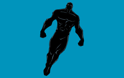 Superhjälte som flyger ingen udekontur - illustration