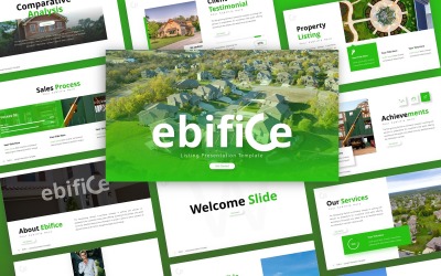 Modello PowerPoint di presentazione dell&amp;#39;elenco Ebifice