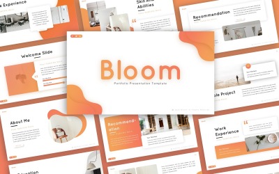 Modelo de PowerPoint para apresentação de portfólio Bloom