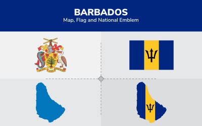 Bangladesh karta, flagga och nationellt emblem - illustration