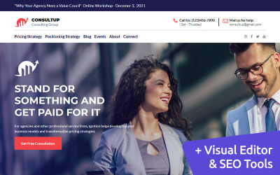 Plantilla Moto CMS 3 "Consultup - Consulting Firm" #146187