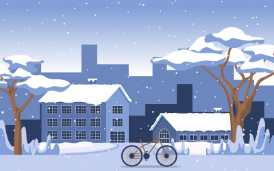 Winter Snow Bike - Illustrazione