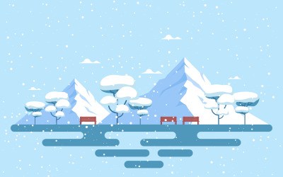 Winter Snow Rural - Ilustración
