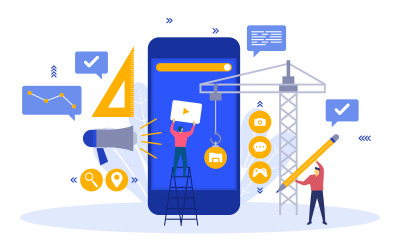 Mobiel ontwikkelingsproces - illustratie