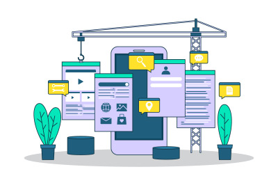 Ontwerp van mobiele apps - illustratie