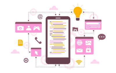 Ontwikkeling van smartphone-apps - illustratie
