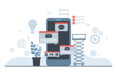 Smartphone mobiele app - illustratie