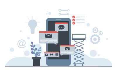 Smartphone Mobile App - Illustration