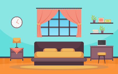 Sovrum modern design - illustration