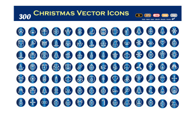 Conjunto de iconos de vector de Navidad